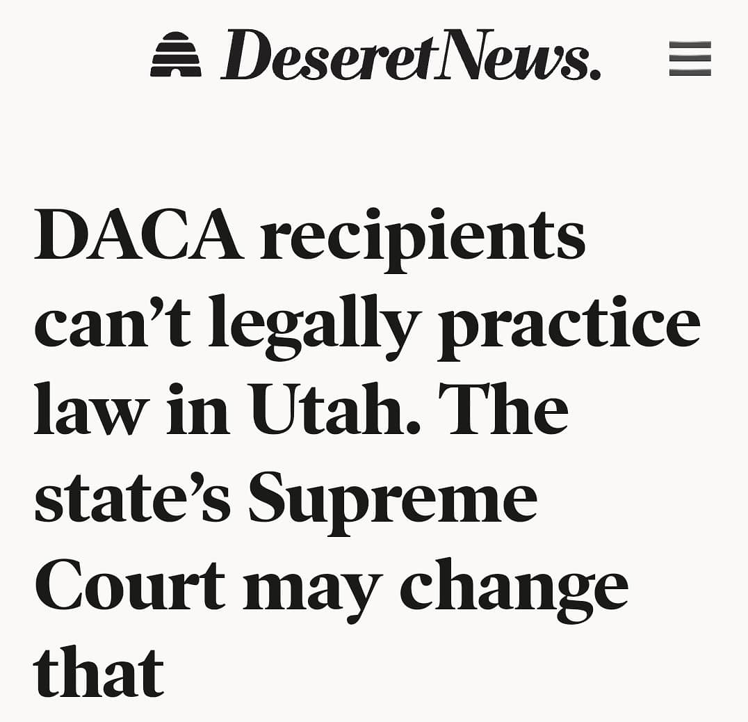 Last week our new BYU Latino Civil Rights seminar met Diana Trochez, DACA recipient,  @BYULawSchool grad, and immigration attorney practicing law in California, which is one of a very few states to allow undocumented immigrants to take the bar exam. Diana is one of two 1/