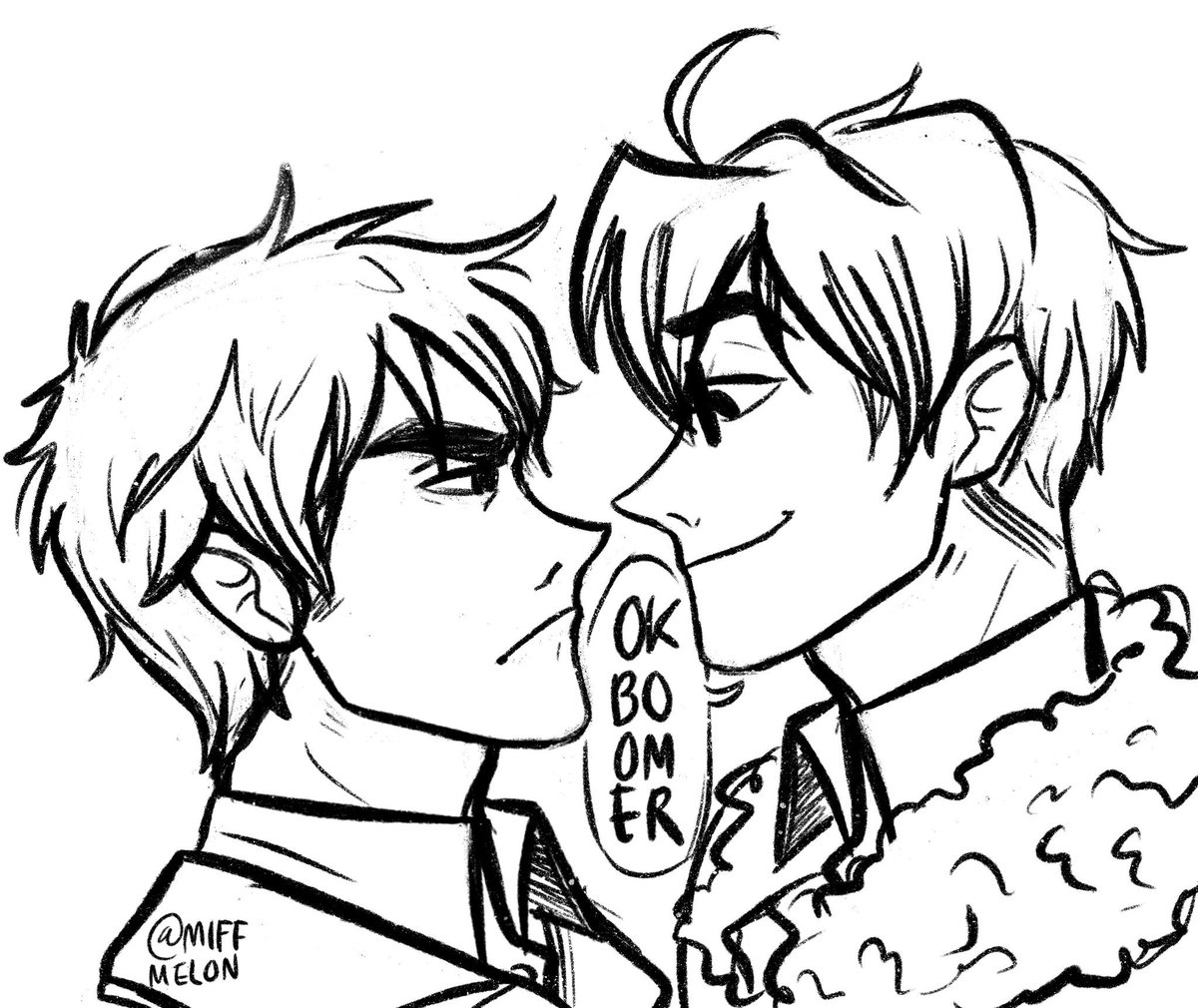 Alfred u little shit. #hetalia #usuk #OkBoomer #fanart #sketch, image size:1200x1010