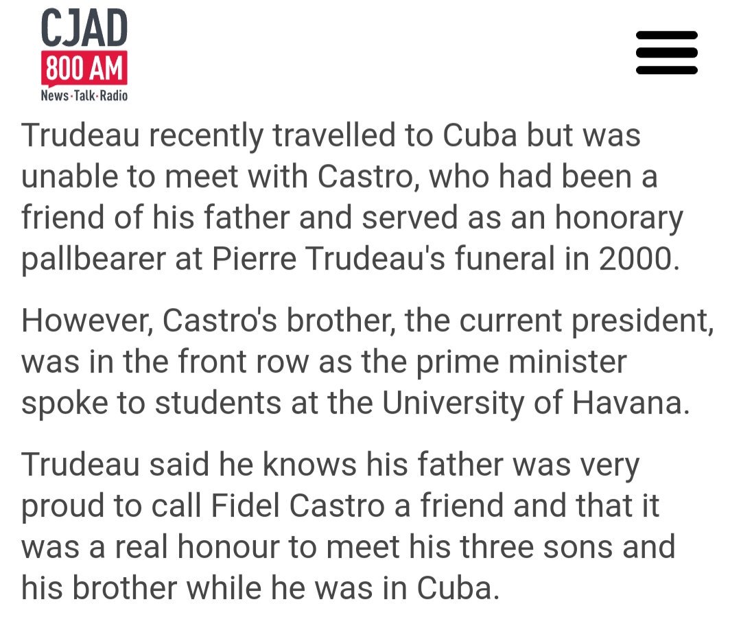 87) Of course, the Trudeau family and the Castro family were very close.