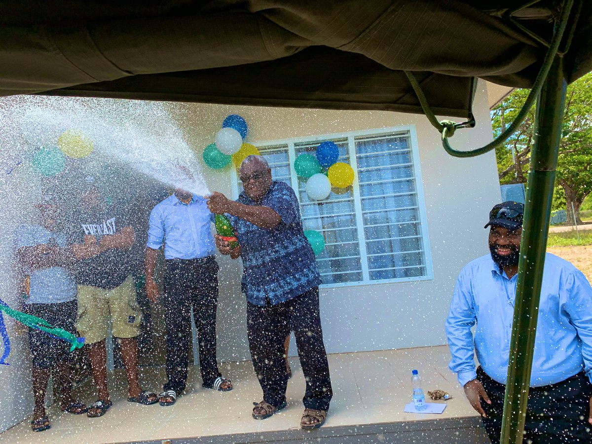 Today I had the privilege of handing over the keys to the first occupant of houses under the #PNGDF Housing Scheme. Retired LT COL Ron Hosea and his wife are proud owners of their very own home. Many more servicemen are to follow in their footsteps. Congratulations!