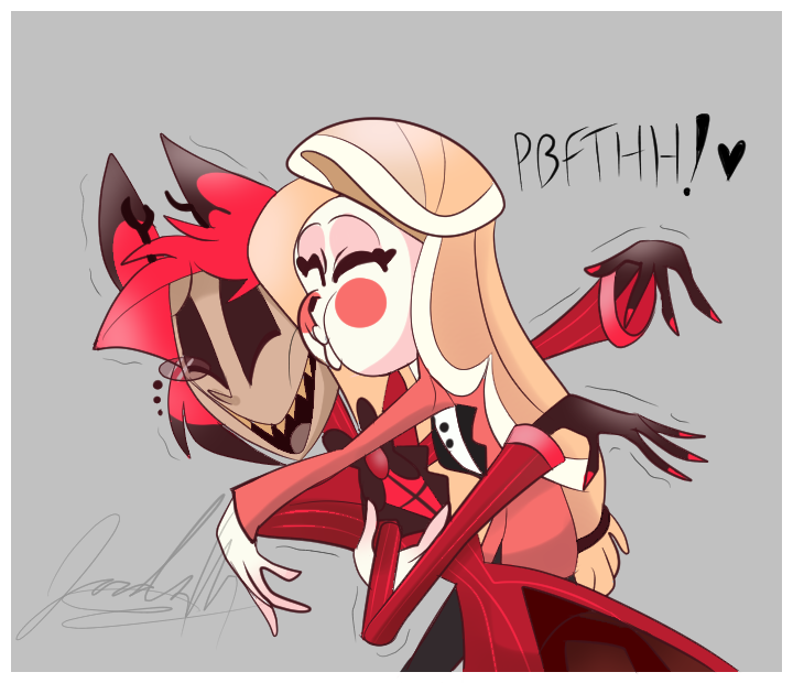 jordan_artz's tweet image. I just needed to draw them being adorable. Al is very giggly and Charlie takes advantage of that every chance she gets~ #chalastor #HazbinHotel @Lunefuforu @milkkirie @sqaceborks @germanMaySerena @Palettepainter1