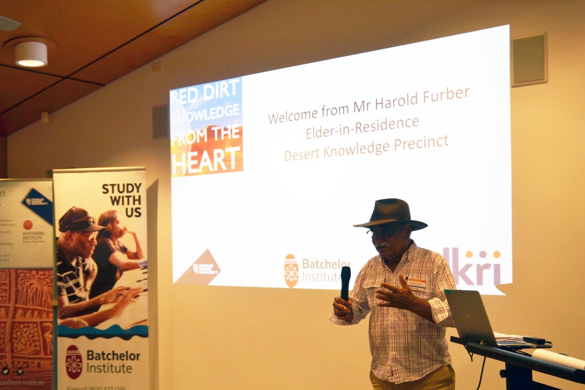 Kick-starting the Knowledge Intersections Symposium 2019 with an address from DKA's Elder-in-Residence, Harold Furber.

#KIS19 #DKRI #BatchelorInstitute #CharlesDarwinUniversity #AliceSprings