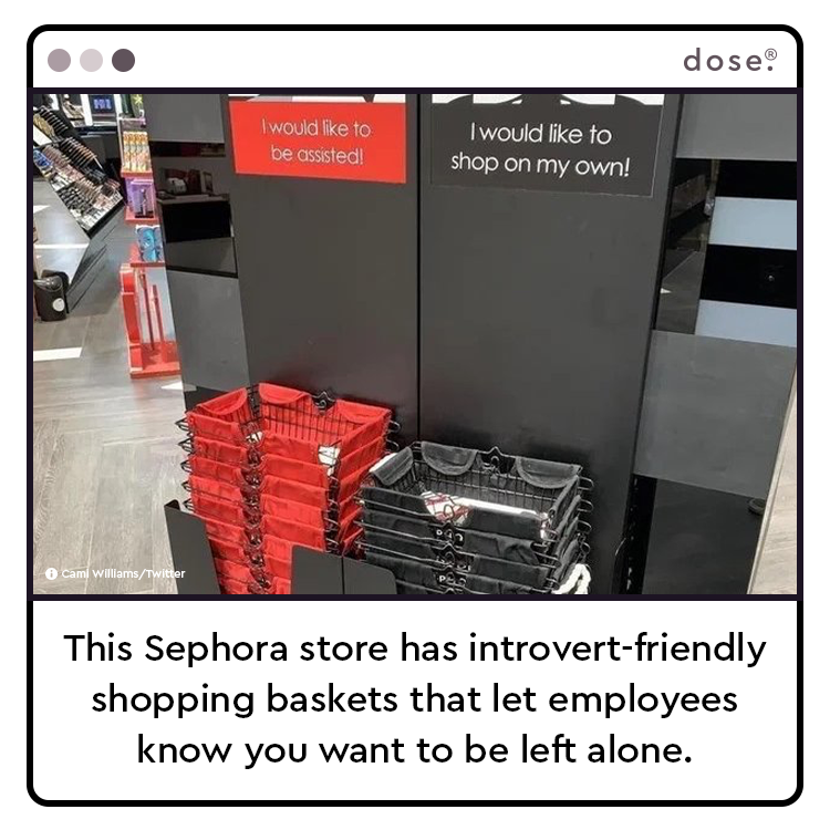 Dose on X: The European Sephora store has color-coded baskets. Red means  you would like assistance, and black means you would prefer to shop on your  own.  / X