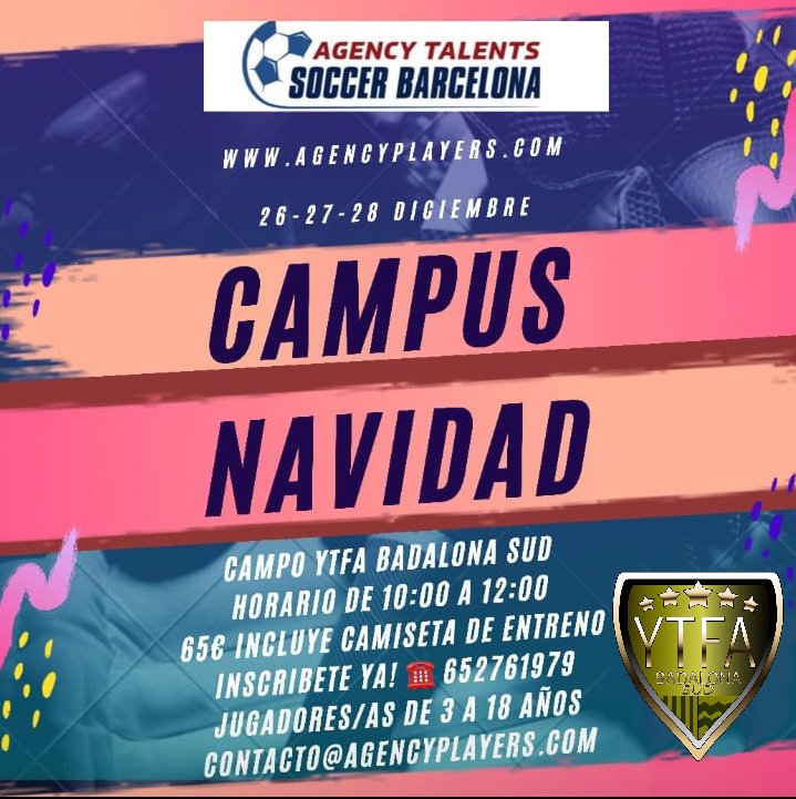 Buenos días. 
Queremos anunciar que los próximos días 26, 27 y 28 diciembre se realizara en nuestras instalaciones el campus navidad dirigido por <a href="/Agencytalents/">Agency Talents</a>