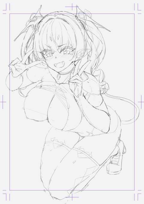 というわけで表紙の下書きが完成!これから進捗あげていきます～
#一ノ瀬ランドのオリジナル同人誌 