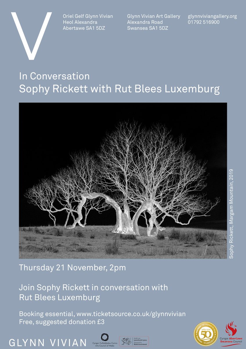 Glynn Vivian (@glynnvivian) on Twitter photo Places are booking fast! Don't miss this amazing in conversation event between photographers <a href="/SophyRickett/">Sophy Rickett</a> <a href="/rutlux/">rut blees luxemburg</a> 21.11.19 2-3pm. FREE
Book now bit.ly/33EHRNT
<a href="/FriendsGlynnViv/">Glynn Vivian Friends</a> <a href="/SwanseaCouncil/">Swansea Council</a>
<a href="/Culture_SwanUni/">Cultural Institute - Swansea University</a>
<a href="/EnjoySwansea/">Enjoy Swansea Bay</a> <a href="/ArtSwansea/">Swansea College of Art UWTSD</a>
<a href="/fineartswansea/">Fine Art @ Swansea College of Art UWTSD</a> <a href="/GowerCollegeSwa/">Gower College Swansea</a> Places are booking fast! Don't miss this amazing in conversation event between photographers <a href="/SophyRickett/">Sophy Rickett</a> <a href="/rutlux/">rut blees luxemburg</a> 21.11.19 2-3pm. FREE
Book now bit.ly/33EHRNT
<a href="/FriendsGlynnViv/">Glynn Vivian Friends</a> <a href="/SwanseaCouncil/">Swansea Council</a>
<a href="/Culture_SwanUni/">Cultural Institute - Swansea University</a>
<a href="/EnjoySwansea/">Enjoy Swansea Bay</a> <a href="/ArtSwansea/">Swansea College of Art UWTSD</a>
<a href="/fineartswansea/">Fine Art @ Swansea College of Art UWTSD</a> <a href="/GowerCollegeSwa/">Gower College Swansea</a>