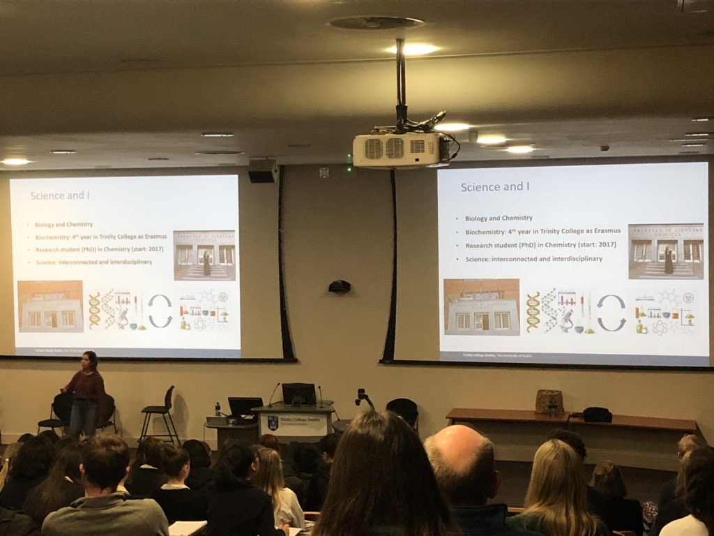 ShelleyMaria13's tweet image. The Gun’ko group are v well represented at #TCDChemTalks today! Natalia is chatting about her path in Chemistry, from biochemistry to nanoscience!