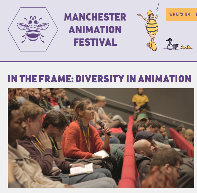 Heading to Manchester Animation Festival? Our animator JoAnne Salmon is part of In The Frame: Diversity in Animation tomorrow at 10:30. Don't miss it!