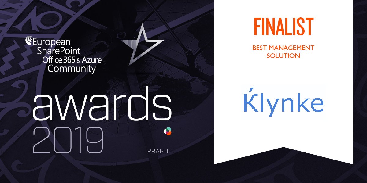 Congratulations to Best Management Solution finalist <a href="/KlynkeApp/">Klynke</a>. Best of luck 😀