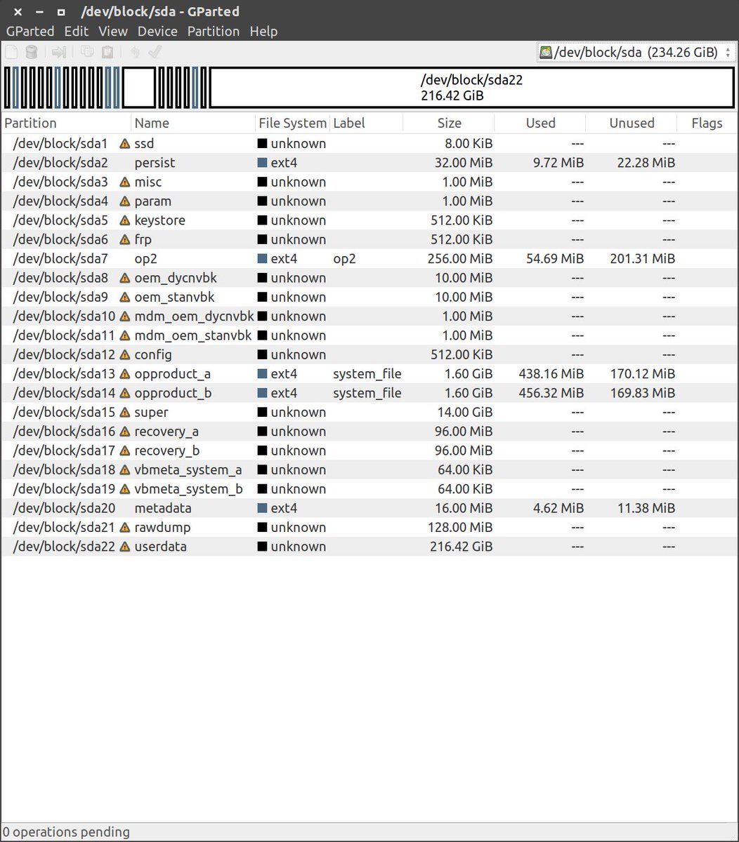 arter97's tweet image. Opening up Android block devices on gparted is always fun
