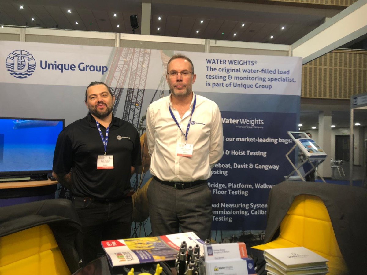 _unique_group's tweet photo. #LiftEx2019 is underway.
Chat with our team on stand #5 to learn more about our #WaterWeights proof load bags. 
#UniqueGroup #loadtesting #proofloadtesting #cranes
@LiftEx_LEEA https://t.co/9grcPGKQTc