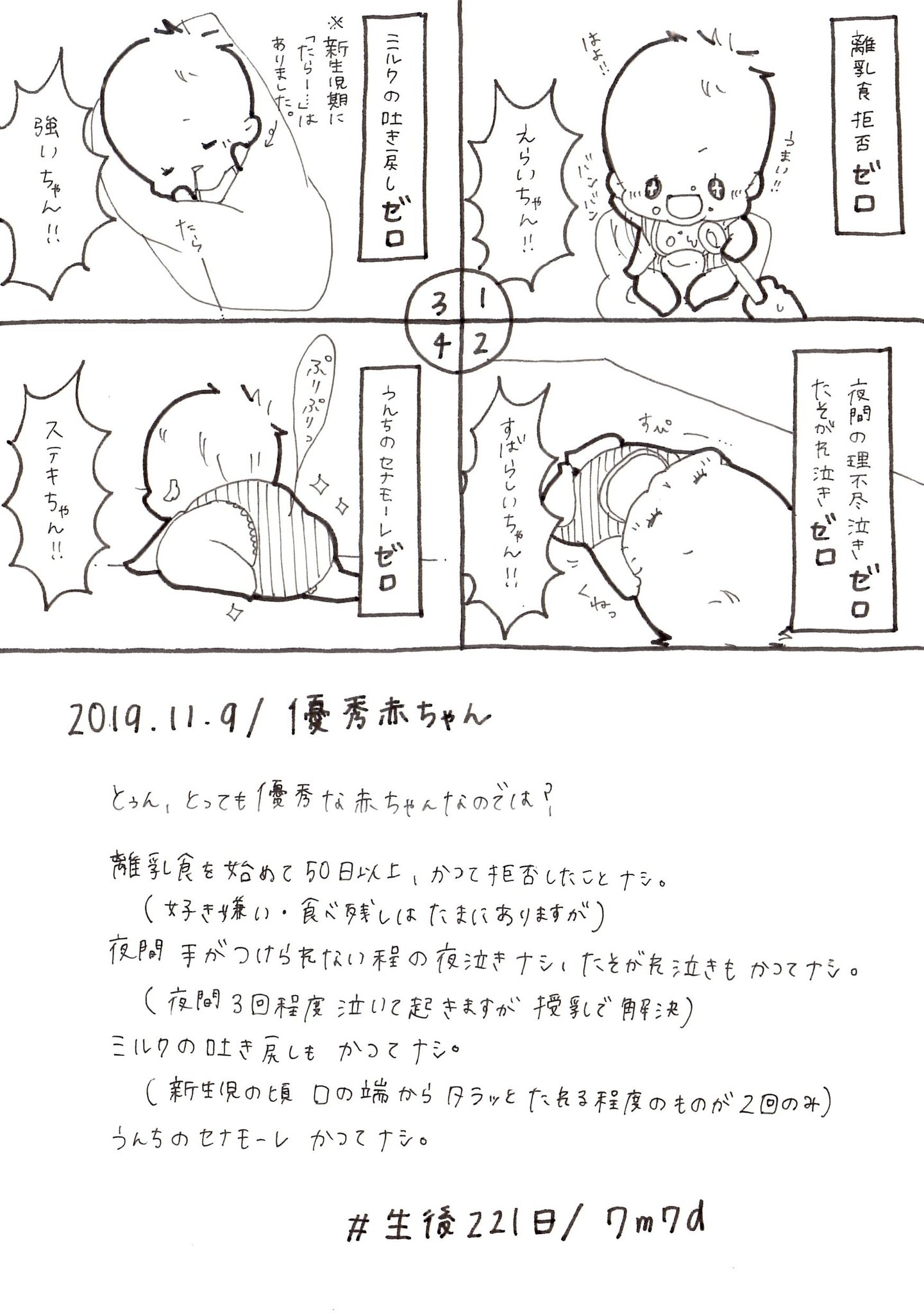 みん 2y11m 10m 育児漫画 En Twitter 19 11 9 うちの子 えらいちゃん 育児漫画 育児日記 生後7 ヶ月 赤ちゃん 赤ちゃんのいる生活 えらい 離乳食 夜泣き 黄昏泣き 吐き戻し セナモーレ 育児あるある ママ垢さんと繋がりたい オリジナル漫画