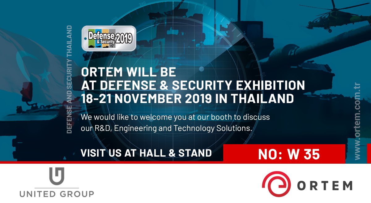 ortemtr's tweet photo. For more information and questions, please visit our website and linkedin
https://t.co/mfLJfyH3uR https://t.co/NXOzZ33sfO
contact us; bilgi@ortem.com.tr
#Defense&Security2019
#Thailand
#OrtemElectronics
#UnitedGroup https://t.co/DCmGVHmb9x