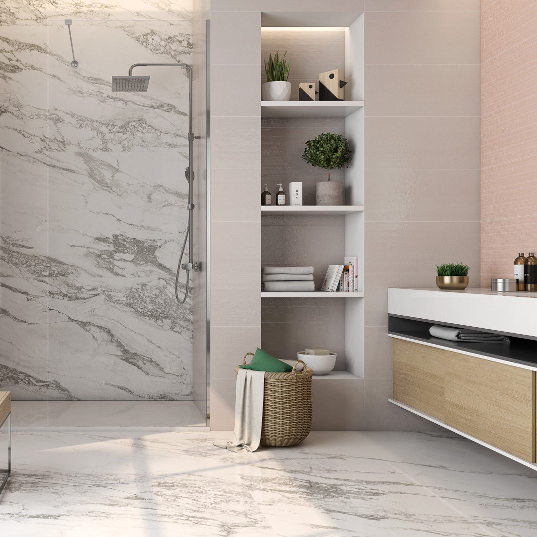 Comet_bv's tweet photo. Mix &amp; Marble &amp; Modern
Marmer look tegels zijn trendy, maar kunnen diverse interieurstijlen vertolken. Wat vind je van deze moderne stijl, gecombineerd met kleurrijke reliëf tegels?

#Modern #mosaic #pamesa #architect #kitchen #inspiration #Ceramictiles #Ceramic #tiles #interior https://t.co/lr7zyH4KM4