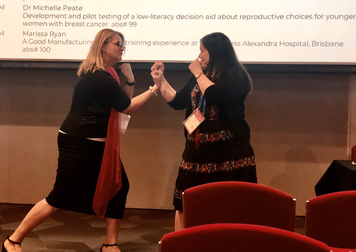 May the best woman win #COSA19 #BestOfTheBest - <a href="/IlonaJuraskova/">Prof Ilona Juraskova</a> and I have our 🥊 at the ready... <a href="/COSAoncology/">COSA</a> #psyonc