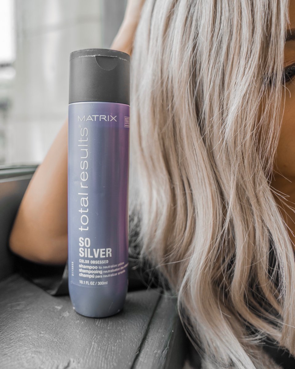 My MOST asked question: "How do you maintain your silver hair?" My holy grail is the <a href="/matrixfamily/">MATRIX</a> #SoSilver shampoo! I use it once a week and it neutralizes brassy warmth and corrects yellow tones on my hair. Perfect for all my blondes and silver foxes out there! #MatrixPartner