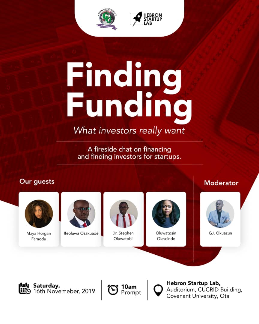 CUHEBRON's tweet photo. Finding it difficult getting financial support to prop up your big business idea? Join up with @mayahorgan, @GovernorOshak, @tosinolaseinde, @Steve_Oluwatobi &amp; @jayenetworks this weekend for a fireside chat on what investors look out for. Visit https://t.co/6kq4CyPYGd to register https://t.co/7916gqNkla