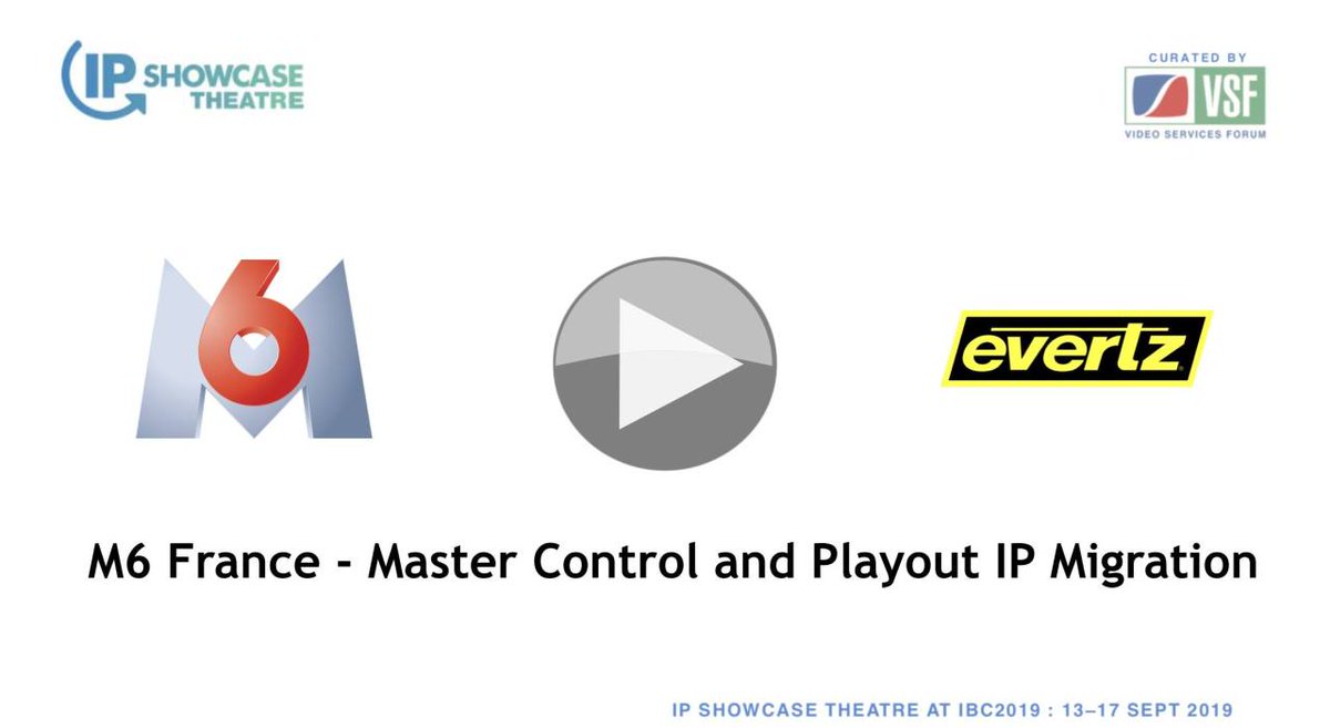 TBKnowledge's tweet photo. Video: M6 France - Master Control and Playout IP Migration – https://t.co/qBJzoODtds – @M6's new facilities are under the spotlight in this talk from @EvertzTV explaining how #NMOS #IS04 and #IS05 are at the heart of this #ST2110 facility. #IPShowcase @IBCshow https://t.co/eNxxPH8V40