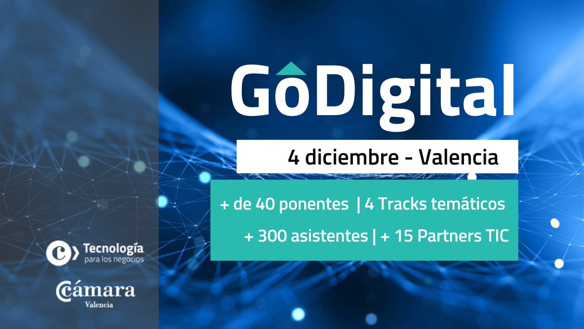 eformedia's tweet photo. El próximo 4 de diciembre nuestro Director de IoT, Guillermo Renancio, estará presente en el #GoDigitalVLC hablando sobre aplicación de #IoT y #Data / #AI en casos reales aplicados a negocios terrenales.
https://t.co/J8m8prIKaT https://t.co/3JwYTgf5Iw