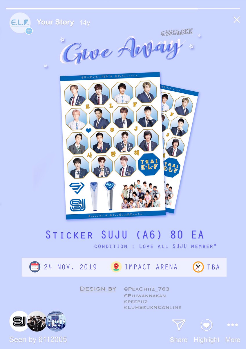 Tba Sticker ★GIVE AWAY★ 💙 STICKER SUJU 80 ea 📆 24 NOVEMBER 2019 📍 IMPACT ARENA 🕑 ...