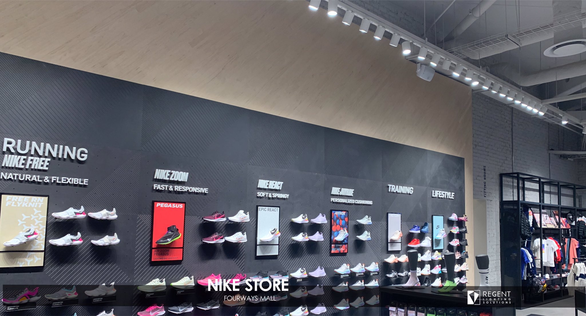 Regent Lighting on X The Jura 1011 with 3 different beam angles was supplied for efficient and high quality accent lighting for the NIKE Store in Fourways Mall. regentlightingsolutions rlsprojects htt...