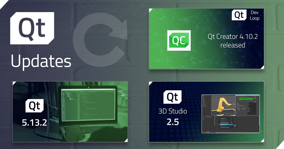 qtproject's tweet image. How up-to-date are you? Here&apos;s a selection of our latest releases;
🔄 #Qt5 13.2: hubs.ly/H0lN1jJ0
🔄 #Qt3DStudio 2.5: hubs.ly/H0lMZY-0
🔄 #QtCreator 4.10.2: hubs.ly/H0lN0F70
#QtDev #SoftwareDevelopment #UXDesign