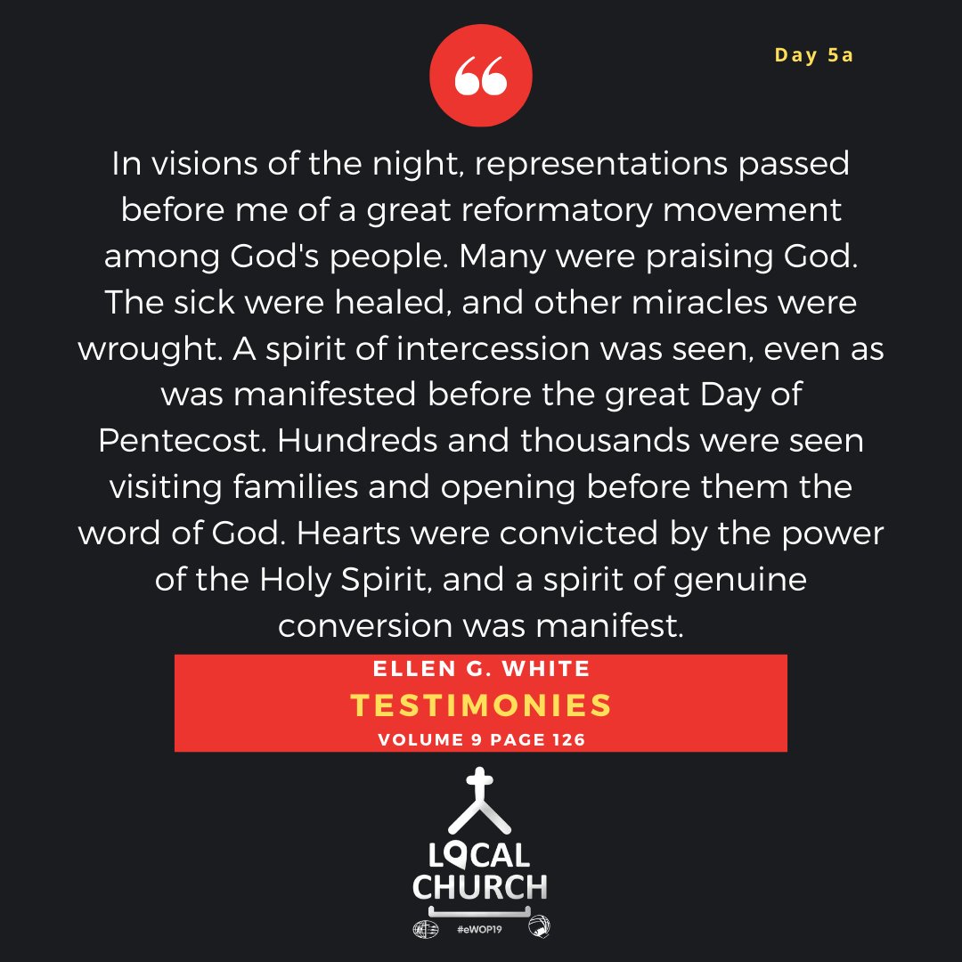 Many were praising God. The sick were healed, and other miracles were wrought.
.
.
.
.
.
#eWOP19 #GCYouth #Prayer #EGWhite