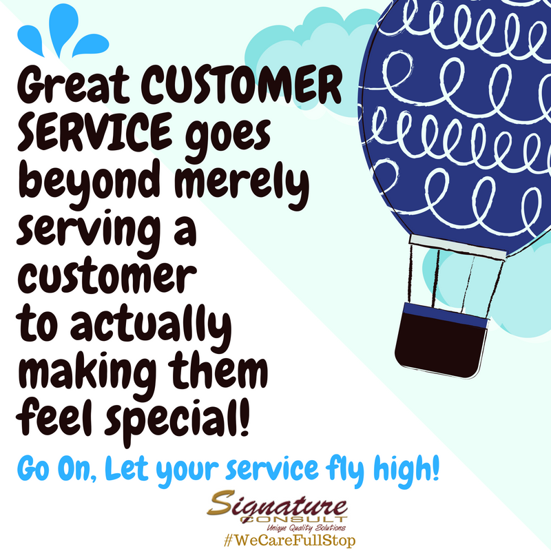 SignatureCL's tweet image. Great customer service goes beyond merely serving a customer to actually making them feel special. #custserv #custexp