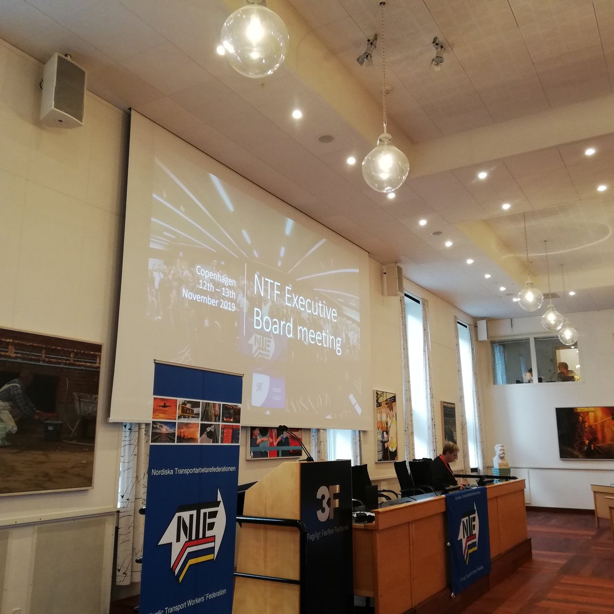 Nice to be back at @3F_Fagforening to talk at the Nordic Transport Workers Federation EB, discussing minimum wage policies &amp; fair transport for Europe