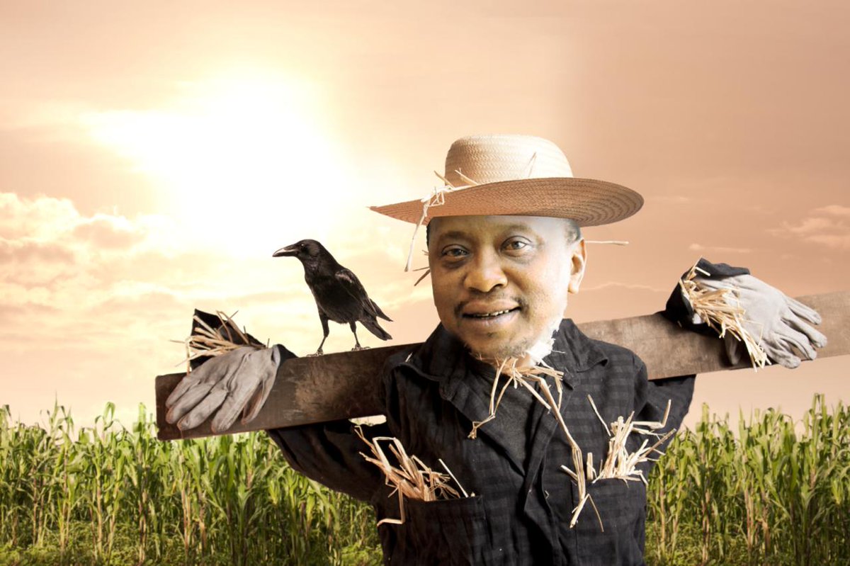 bonifacemwangi's tweet photo. Uhuru Kenyatta should stop being a scarecrow. Today’s Kenya is not a case of birds eating grains, but greedy hyenas and vultures eating Kenyans alive. The President ought to be the defender of the constitution, the lion of the nation. #FireThePresident  #UhuruResign https://t.co/Y7ppe9aaKk