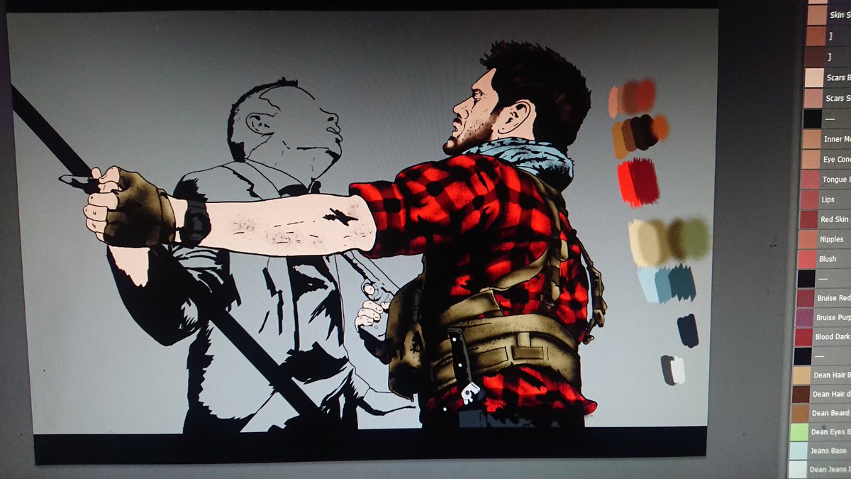 The hair... The beard....Kill me...#SPNFamily #JensenAckles #Supernatural #DeanWinchester #ActionAckles #AtomicMonsters #digitalart