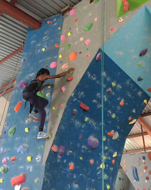 Indoor rock climbing at Diamond plaza 6th floor for ksh 1,000.