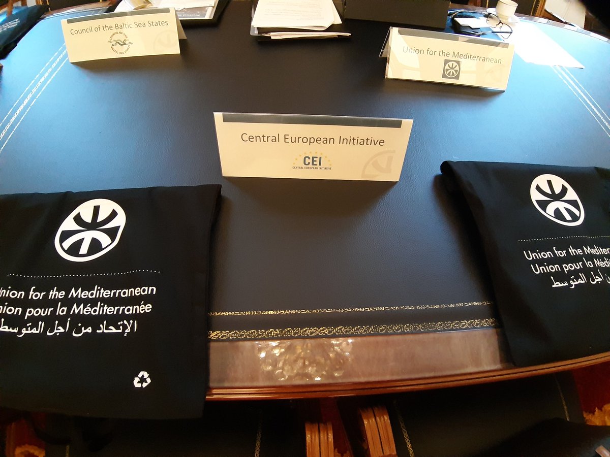 Today in #Barcelona with @ninakodelja representing the @CEI_Secretariat at the #CoordinationMeeting with #RegionalOrganisations, hosted by #UfM @UfMSecretariat. #ClimateAction among the topics for discussion proposed by the host.

#RegionalCooperation #CEI30