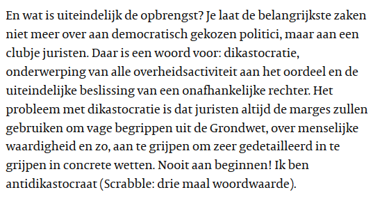 MartienPennings's tweet image. Wisten jullie dat Ronald Plasterk reeds in 2006 een vlammend stuk schreef tegen de dikastokratie? (Een dikastès is een rechter in het Grieks en een dikastèrion een rechtbank) volkskrant.nl/nieuws-achterg…