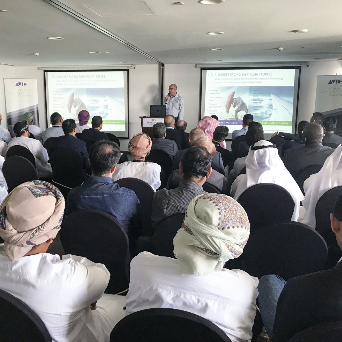 Avid's tweet photo. Next stop on the Avid Connect Live Tour: Muscat, Oman, where we presents our latest cloud, broadcast, and creative tools.
⠀
▶️ https://t.co/MqLOlHftEW
⠀
#teamavid #avidconnect #avidconnectlive #broadcast #cloud #media https://t.co/7E5Ecw13Mn