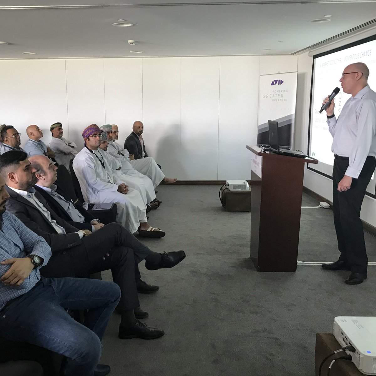 Avid's tweet photo. Next stop on the Avid Connect Live Tour: Muscat, Oman, where we presents our latest cloud, broadcast, and creative tools.
⠀
▶️ https://t.co/MqLOlHftEW
⠀
#teamavid #avidconnect #avidconnectlive #broadcast #cloud #media https://t.co/7E5Ecw13Mn