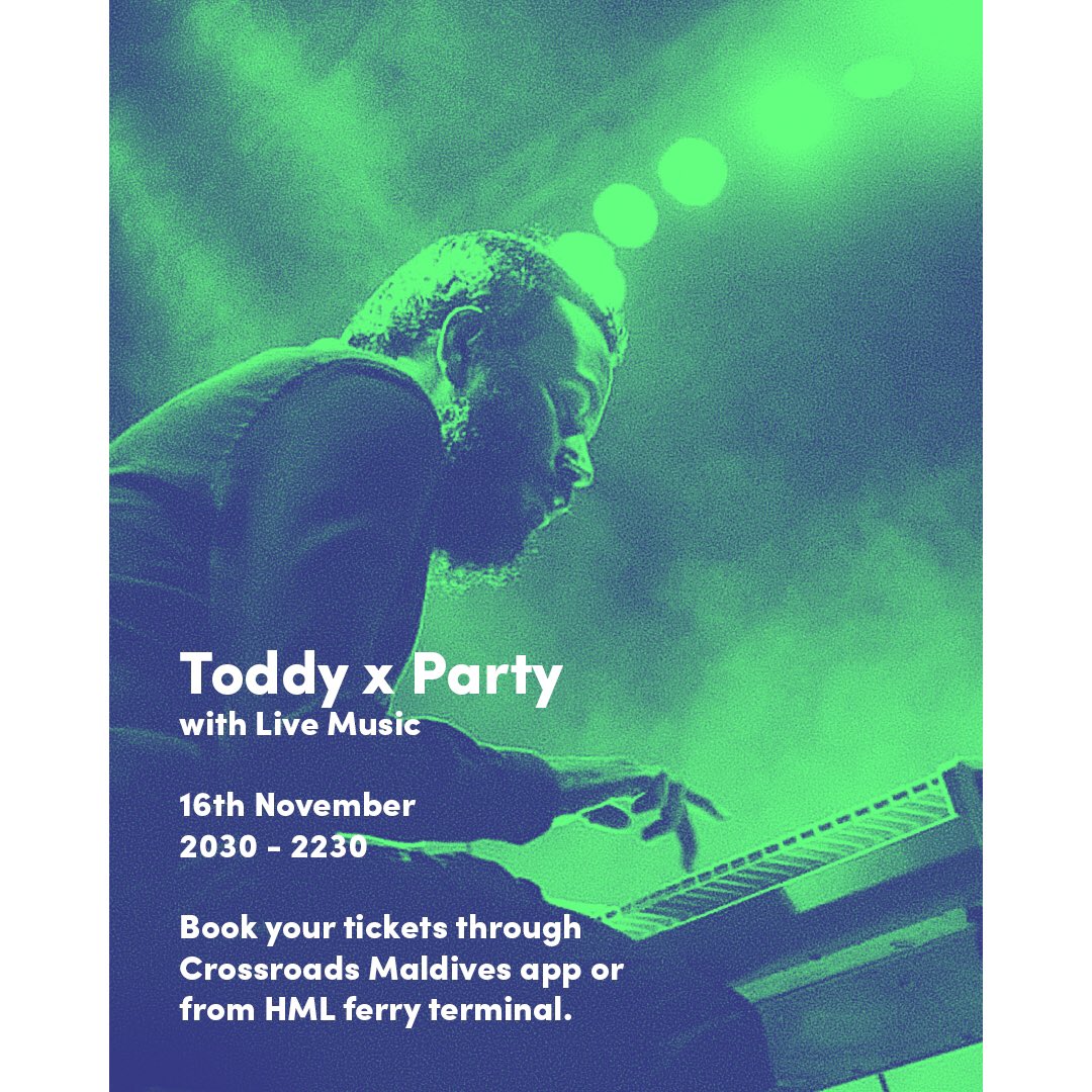 weartoddy's tweet image. Experience music at its best with the legendary @Shiuz making a very special appearance at Toddy - Crossroads opening event!

#aMaldivianStory #weartoddy #Xcollection #toddyXparty #ShiuzLive