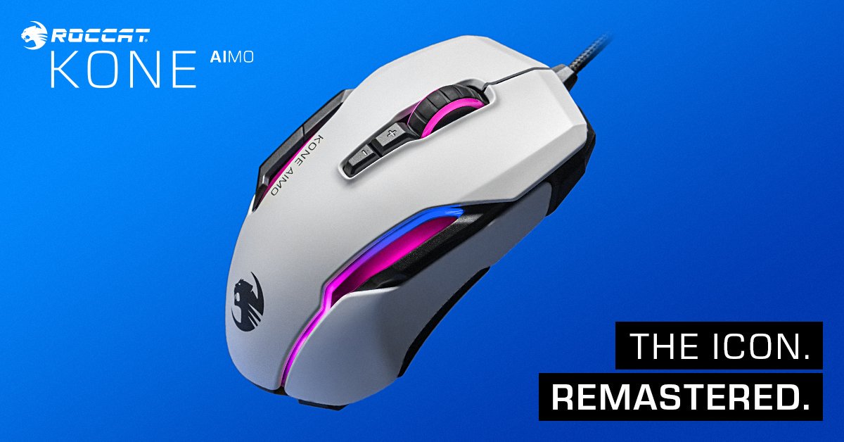 Roccat Our Icon The Kone Aimo Has Been Remastered With An Array Of Upgrades Boasting The Legendary Ergonomics Of Its Predecessors It Now Features An Improved Thumb Area Our Latest