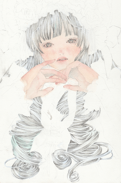 いちあっぷ By Mugenup クリエイティブ制作会社 透明水彩で描く髪 髪に肌色を重ね塗ると 温かみと艶が出ます 一 塗りごとに変わる印象 好みのトーンを探してみてください 髪の描き込みは毛を植えるような気持ちで 透明水彩で描く髪の塗り方 いち