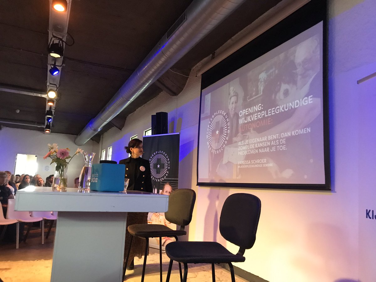 JKNL's tweet photo. Wijkverpleegkundige Vanessa Schroer van @Sensire opent het symposium ‘Een nieuwe kijk op de wijk’.  https://t.co/kpxK87TZNy https://t.co/hPDWDDLQ7W