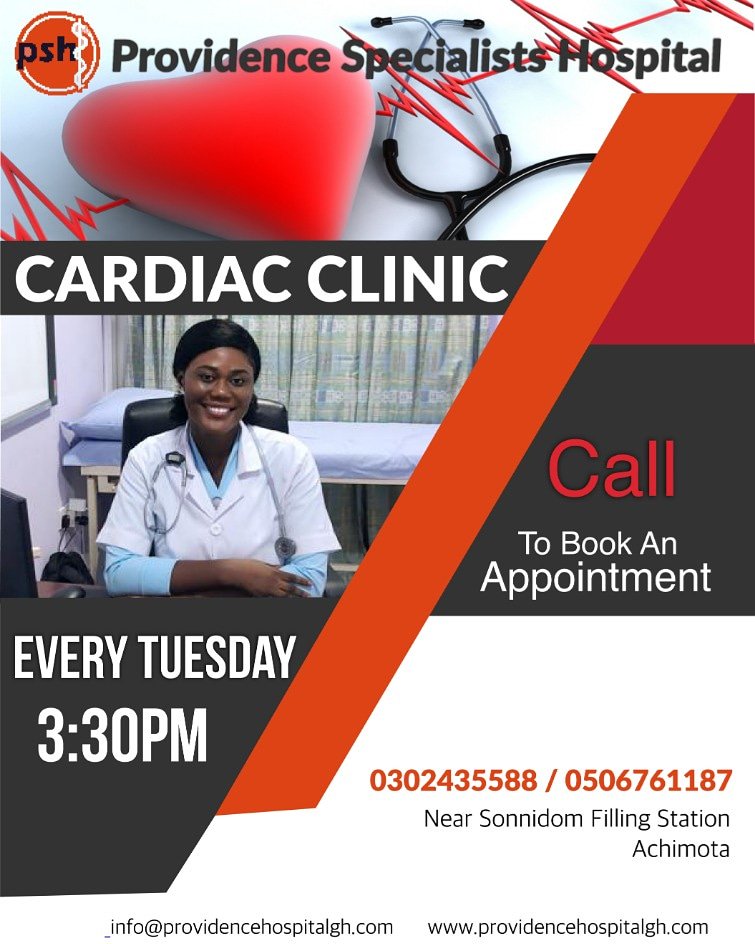 PSH_GH's tweet photo. Cardiac Clinc
Every Tuesday
3: 30PM
BOOK AN APPOINTMENT NOW!!! #getchecked #pshgh https://t.co/3yYrqa42xX