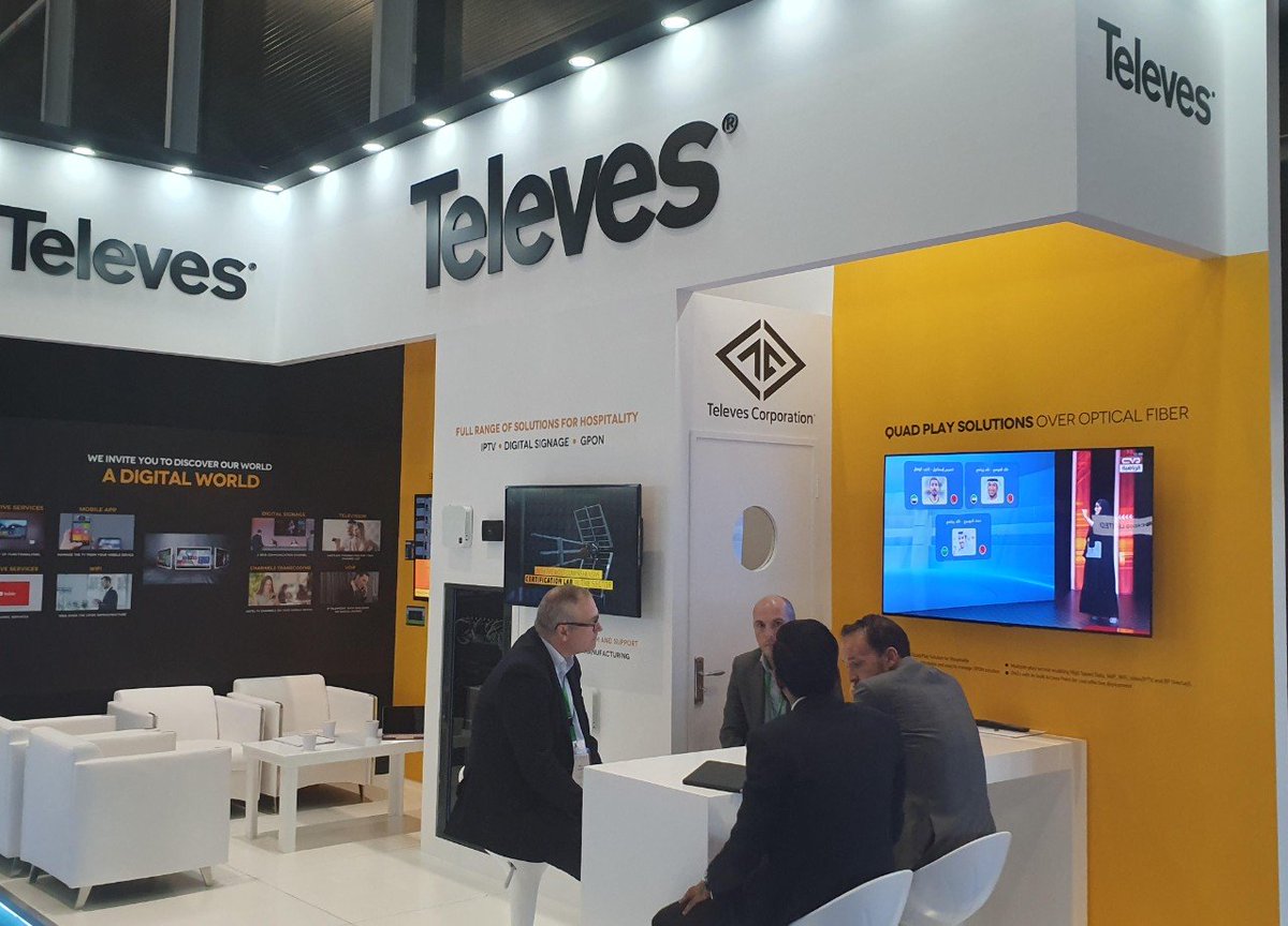 TelevesOfficial's tweet photo. Televes Middle East is participating in HITEC Dubai #HITECdxb. We are looking forward to seeing our clients, partners and friends at our stand C25, where we are demonstrating our latest solutions for the #Hospitality market. https://t.co/9OkLsld9Am