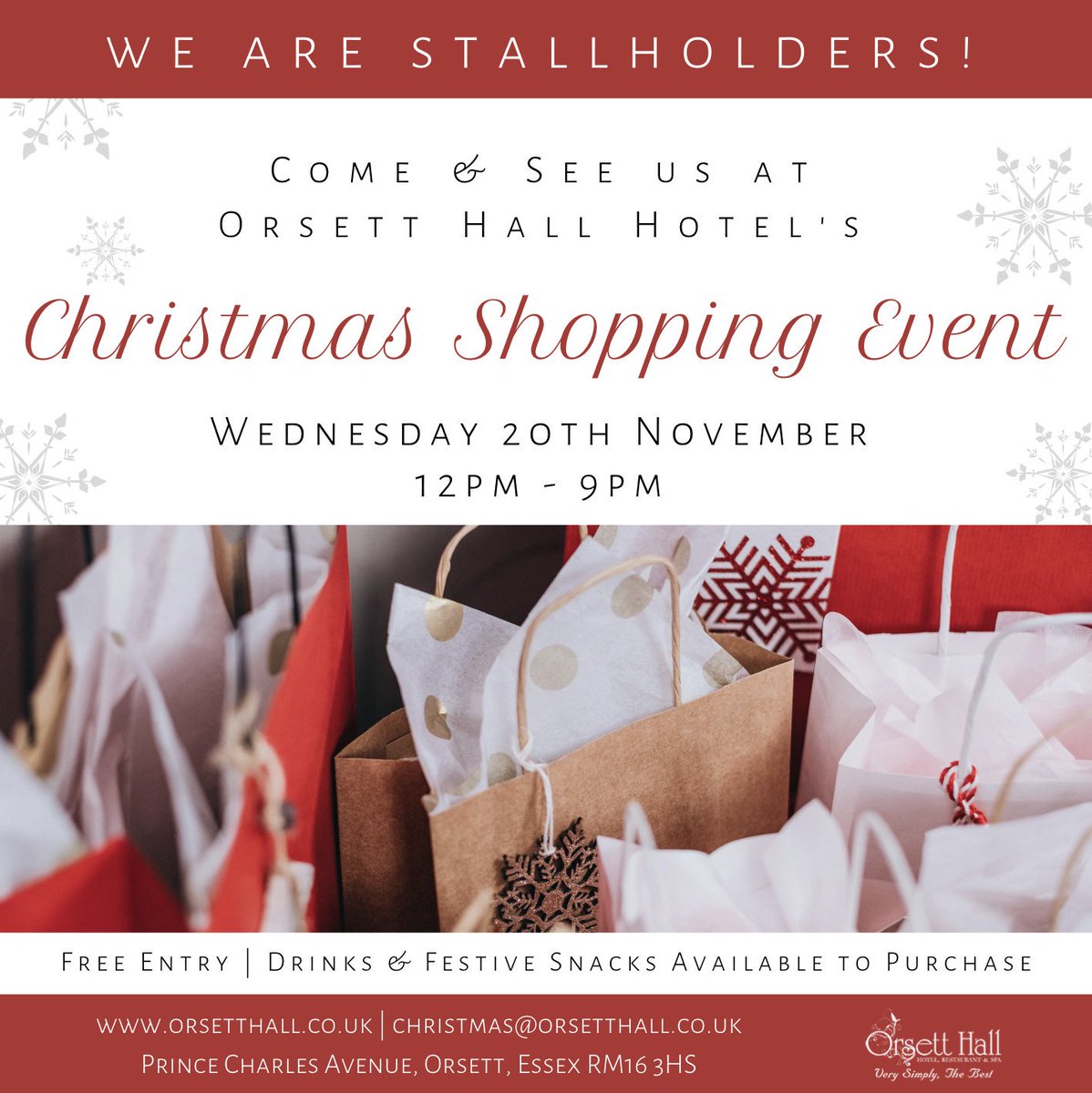 EventsCathryn's tweet photo. It's that time of year again! Next week we will be at @OrsettHall for their Christmas shopping event 🎅 we'll be selling beautiful festive wrapping paper and brand new toys/games. All funds raised from our stall will go to #LittleHavens! Hope to see you there 🎁 @HavensHosEvents https://t.co/iZYglXY6s1