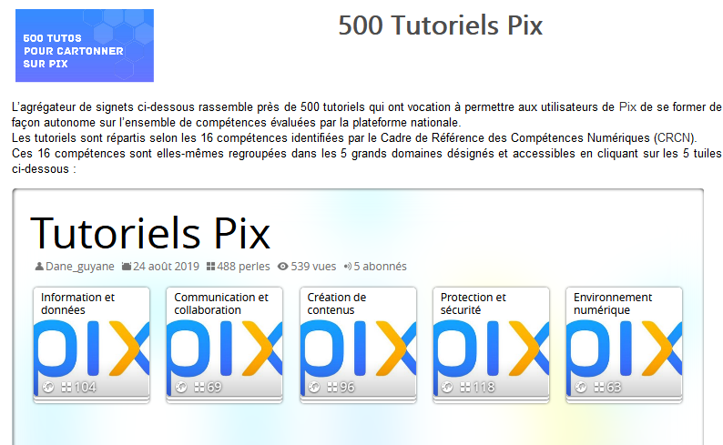 IANsTlse's tweet photo. #Ressource #PIX La @dane_acguyane propose une sélection de ressources pour développer les compétences numériques des élèves https://t.co/PZv4MYdcMb 500 tutoriels sont sélectionnés et répartis selon les 16 compétences du Cadre de Référence des Compétences Numériques. https://t.co/UolDcbpwYz