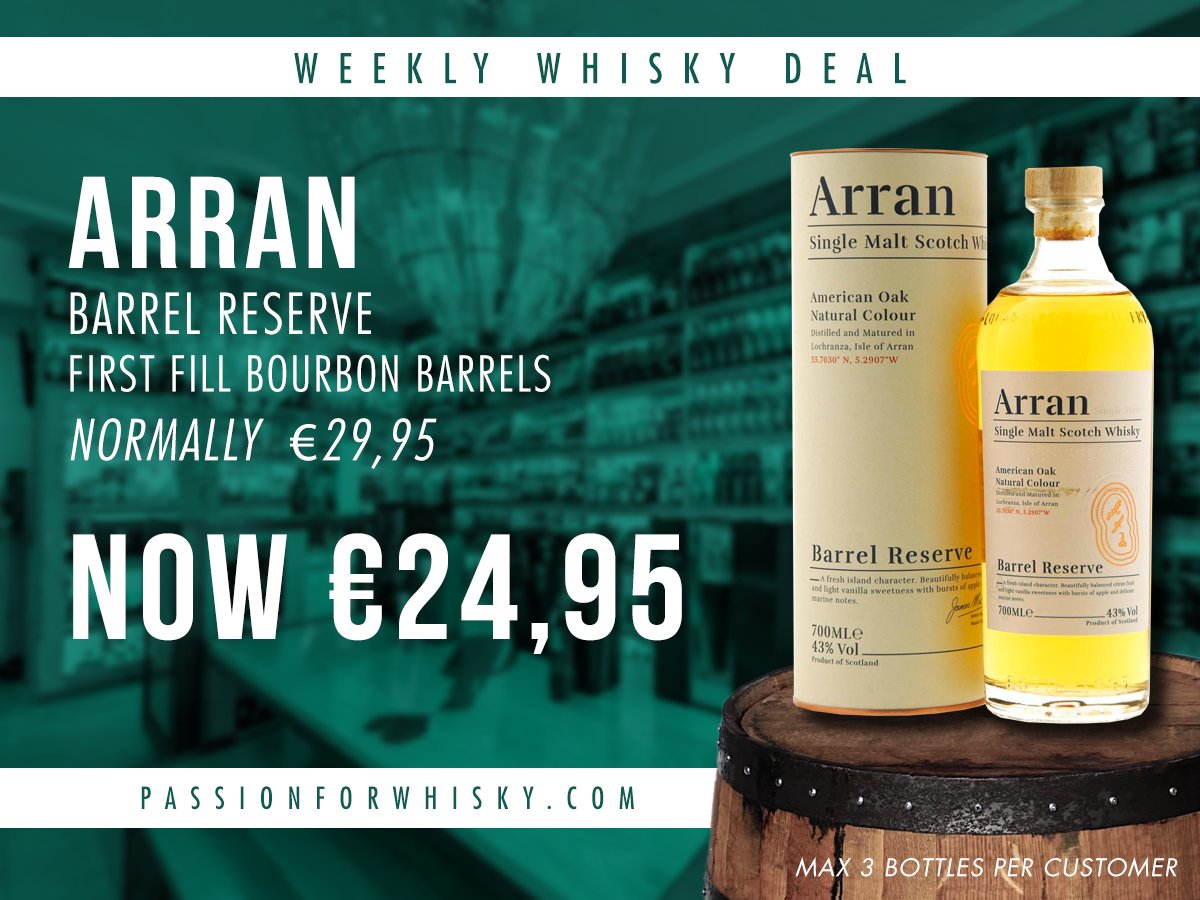 ♥ Weekly Whisky Deal ♠ Arran Barrel Reserve now only € 24,95 a bottle ♥ - mailchi.mp/passionforwhis…