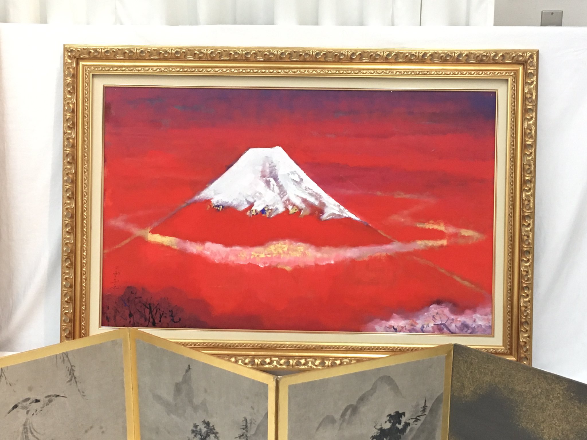 Yahoo!オークション - 【真作】《絵画》青沼茜雲 日本の屋根
