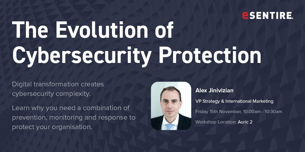 eSentire's tweet image. Join #cybersecurity expert @Jinivizian for a digital demonstration at #CSConnect as he explores the latest #cyberattack trends and offers ways your business can protect itself against future #cyberattacks. bit.ly/2Jyl9Pw