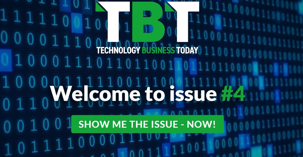 TBTodayMag's tweet photo. ICYMI #TBT Issue 4 is out! We are excited to introduce you to our first ever digital only publication. The same great content in an exciting new format! 
@TBTodayMag
 #DigitalMagazine #TechnologyBusinessToday https://t.co/sJ28UTVLze https://t.co/xkl2XsmQ7X