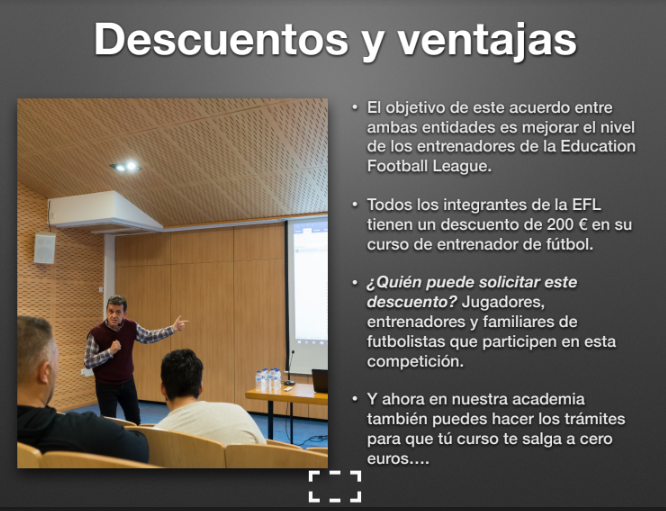 ACUERDO DE COLABORACIÓN 🤝📚

El objetivo del acuerdo es mejorar el nivel de los entrenadores de la #EFL🔝

📌💰2⃣0⃣0⃣ € de descuento para los cursos de entrenador

Toda la info sobre cursos en su web 👉gmfacademy.com/es/

#LigaEduca #EFL
#UnaLigaDistinta