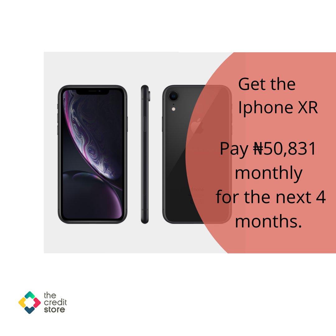 CreditStoreNg's tweet photo. Get the Iphone XR 64GB. Make a down payment of ₦72,615 and pay ₦50,831 monthly for the next 4 months. https://t.co/KCQO7pCZE3